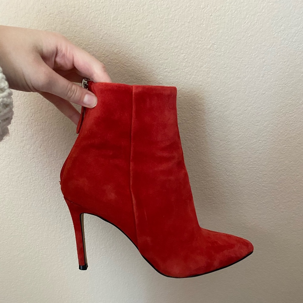Steve Madden Red Suede Bootie